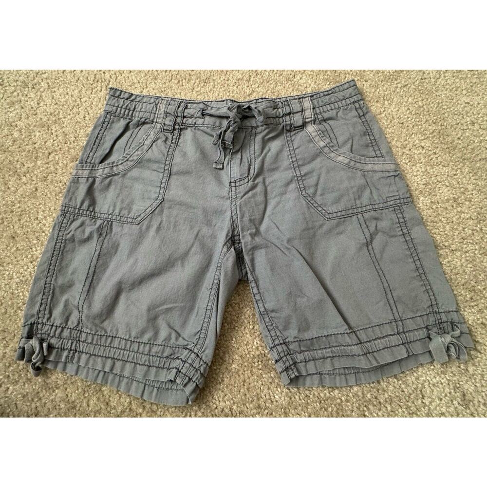 OP Shorts Gray Juniors Sz 7 Casual Missing Pocket Buttons 100% Cotton